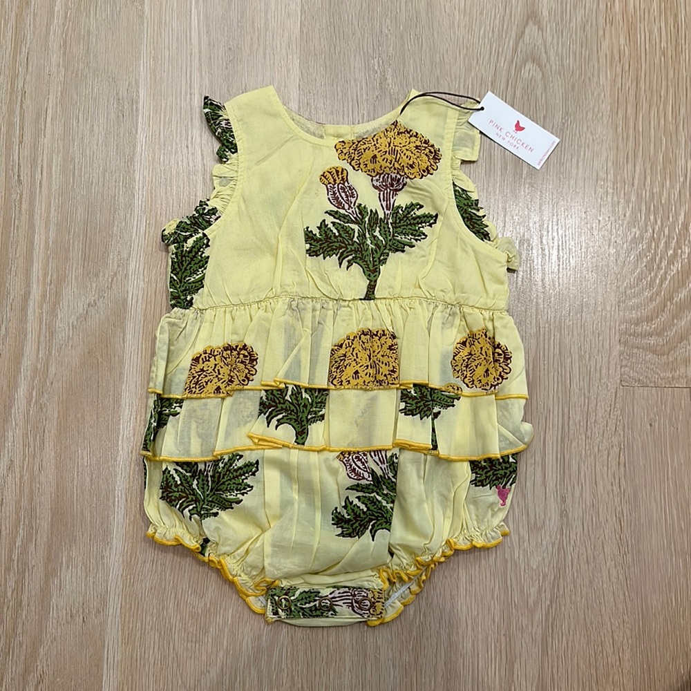 Pink chicken romper/bubble